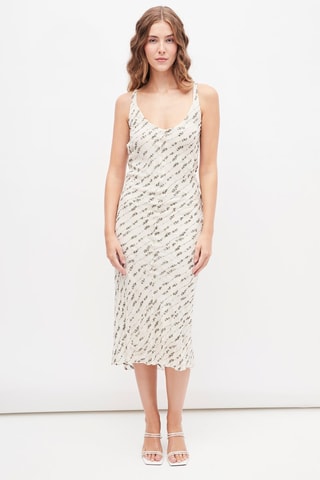 Midi-jurk Ecru en Zwart