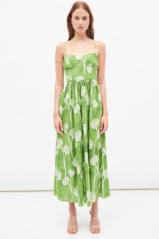 Midi-jurk Groen en Wit