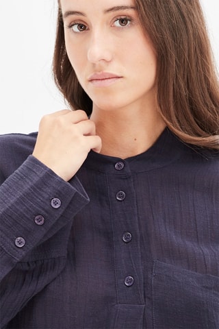 Linnen Top Marineblauw