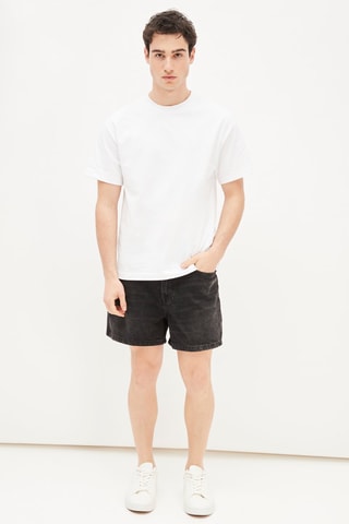 Spijkerbermuda Zwart