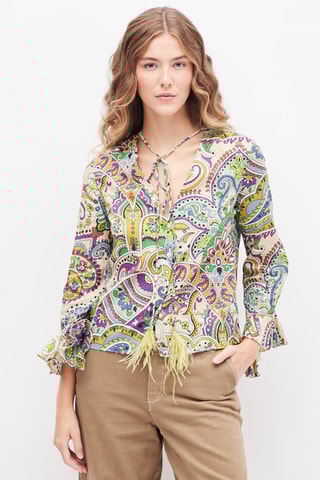 Blouse Wit en Groen