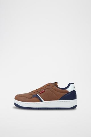 Sneakers Aiden - Cognacbruin en Marineblauw