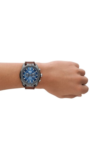 Leren Quartz Horloge Split - Bruin