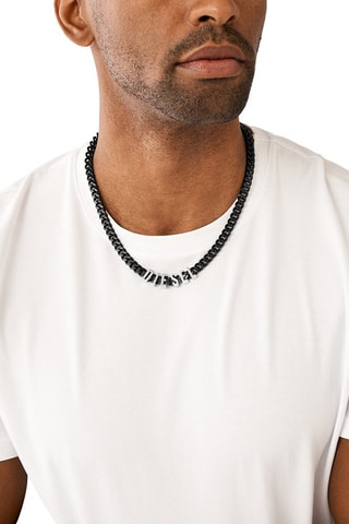 Ketting - zilverkleurig en zwart