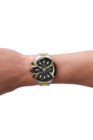 Stalen Quartz Horloge - Chronograaf - Zilverkleurig en Goudkleurig