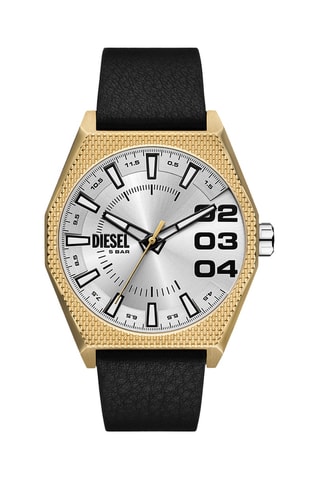 Leren Quartz Horloge - Zwart en Goudkleurig