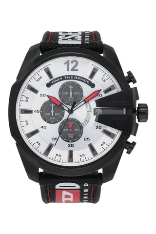 Nylon en Silicone Quartz Horloge - Chronograaf - Zwart en Zilverkleurig