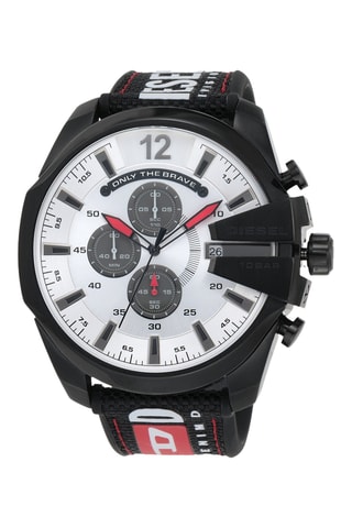 Nylon en Silicone Quartz Horloge - Chronograaf - Zwart en Zilverkleurig