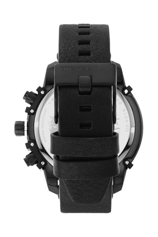 Leren Quartz Horloge - Chronograaf - Zwart en Rood