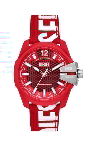 Gerecycled Kunststof Solar Quartz Horloge - Rood en Wit