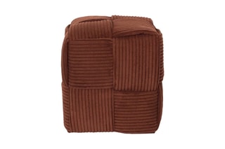 Pufe Scott - Vermelho-tijolo - Em poliéster