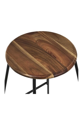 Banco de bar em acácia - Castanho e preto -