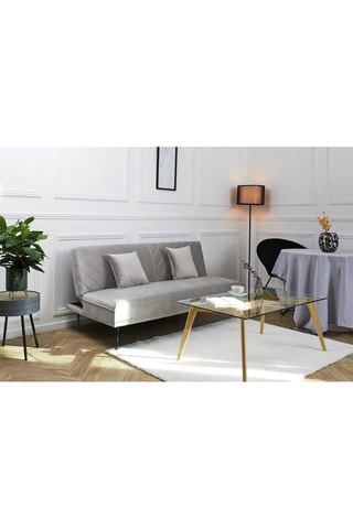 Sofá convertível - Cinzento-claro - 2 lugares - Revestimento em poliéster