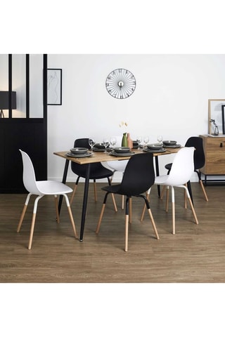 Mesa de refeição extensível Abbott Castanho -­ 4 a 6 pessoas - 120 a 160 cm