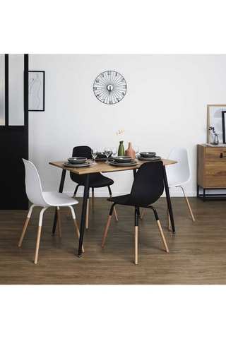 Mesa de refeição extensível Abbott Castanho -­ 4 a 6 pessoas - 120 a 160 cm