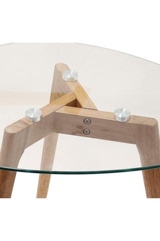 Mesa encaixável em vidro e madeira - 50 x 38 x 40 cm e 60 x 45 x 43 cm