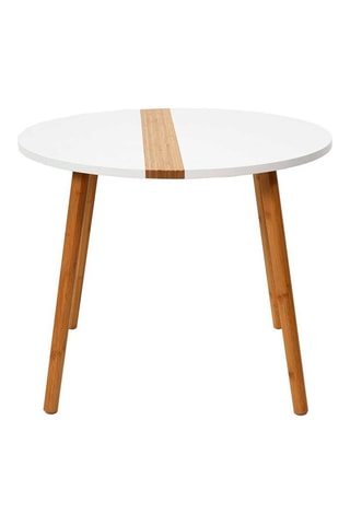 2 mesas de centro encaixáveis Branco e natural