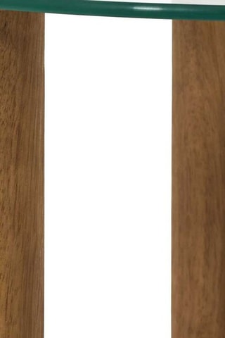 2 mesas de centro em vidro e madeira de hévea Clara - 50 x 43 x 50/40 x 40 x 40 cm