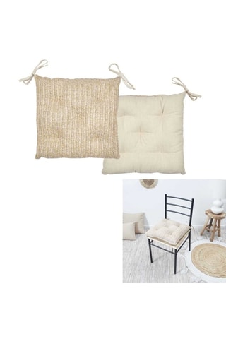 Almofada para cadeira reversível - 40 x 40 cm - Castanho 