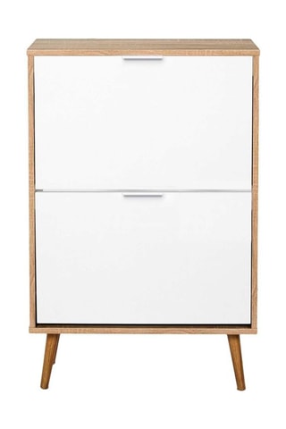 Sapateira 2 portas - Natural e branco