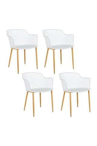4 cadeirões de exterior Malaga Branco