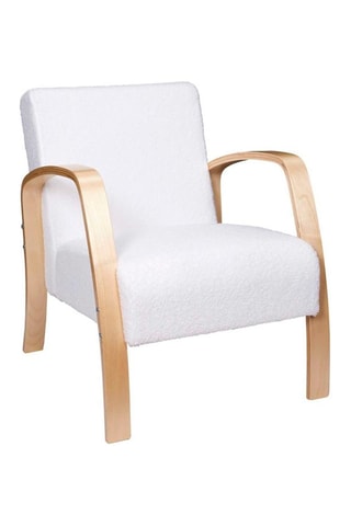 Cadeirão Hella Hygge - Natural e branco - Revestimento bouclette