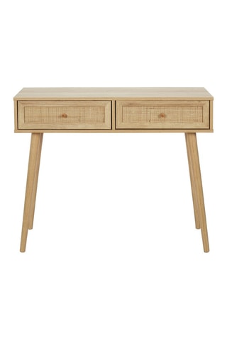 Consola em madeira e rotim Bali - 100 x 29 x 81 cm