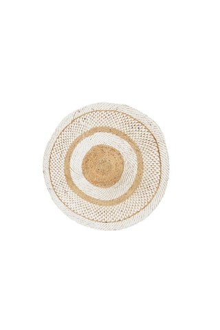 Tapete redondo Nude Palette Branco e bege - 90 cm