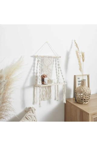 Estante de parede Boho 30 x 50 x 15 cm - Bege