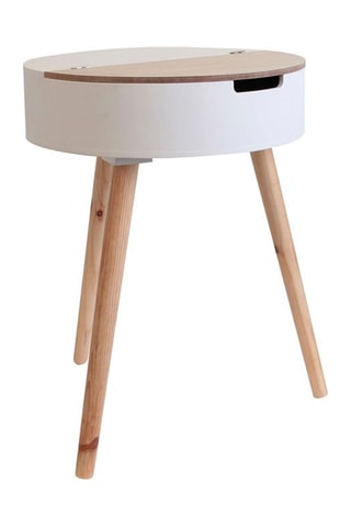 Mesa baú Branco e natural