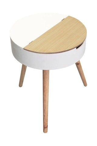 Mesa baú Branco e natural