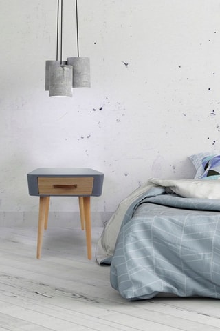 Mesa de cabeceira 1 gaveta Cinzento