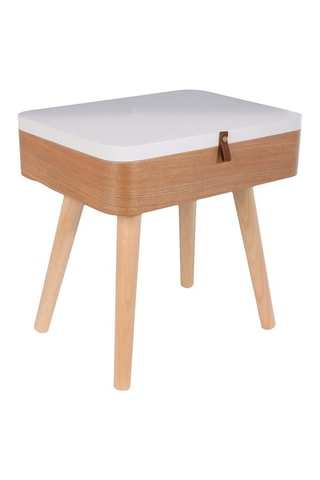Mesa de cabeceira Natural e branco