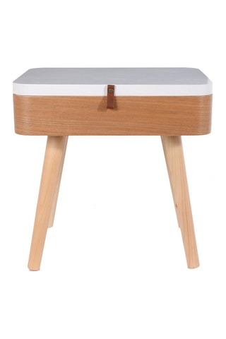 Mesa de cabeceira Natural e branco