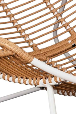 Cadeirão Odin - Imitação madeira e branco - Toque bouclette