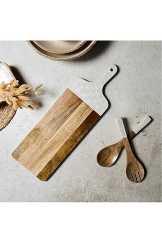 Tábuas de aperitivos em madeira de mangueira Nerina - 58 x 19 x 1,5 cm