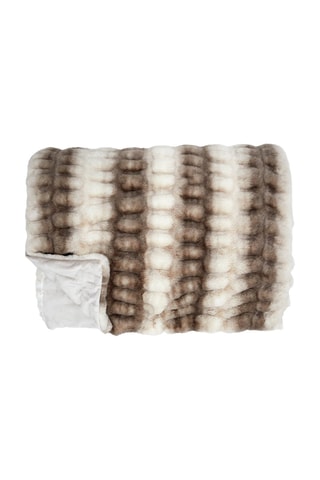 Manta Luxury Bege e castanho - 140 x 200 x 2 cm