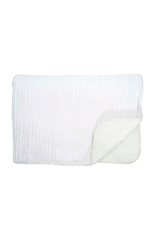 Manta Sherpa Creme e branco - 180 x 220 x 6 cm