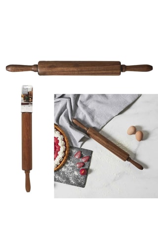 Rolo de pasteleiro de acácia - 45 x 4,5 x 4,5 cm