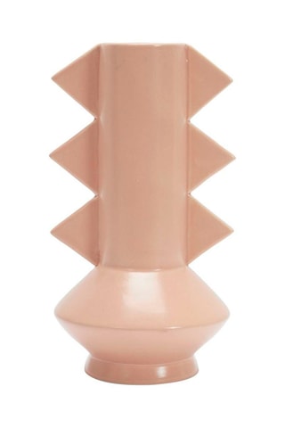 Vaso de porcelana Lola - 8 x 15 x 8 cm - Bege e branco