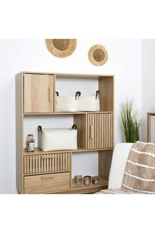 3 cestos de arrumação - 36 e 23 cm - Cru e castanho