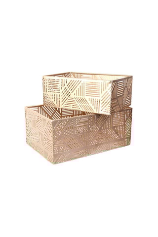 Cesto em metal perfurado - Dourado