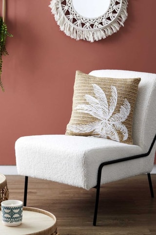 Almofada - 40 x 40 cm - Castanho e branco