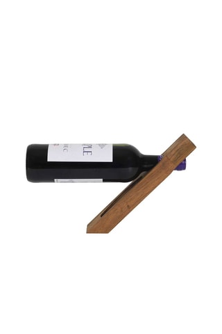 Suporte para garrafas e saca-rolhas em madeira de acácia