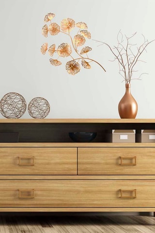 Decoração de parede Fleur 52 cm - Dourado