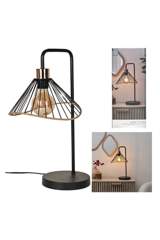 Candeeiro de mesa em rotim - Natural