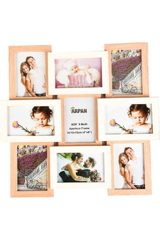 Quadros para 9 fotografias 10 x 15 cm 
- Castanho-claro e branco