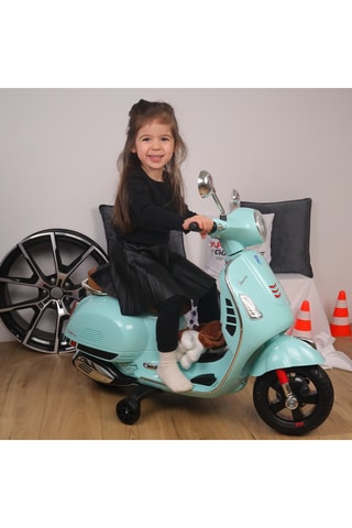 Moto porteur électrique Vespa LED - Dès 3 ans - Jusqu’à 30 kg