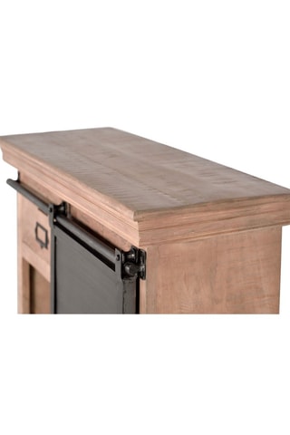 Meuble de rangement 1 porte - Naturel et noir