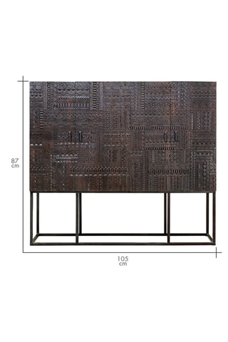 Meuble de rangement 4 portes - Naturel et noir